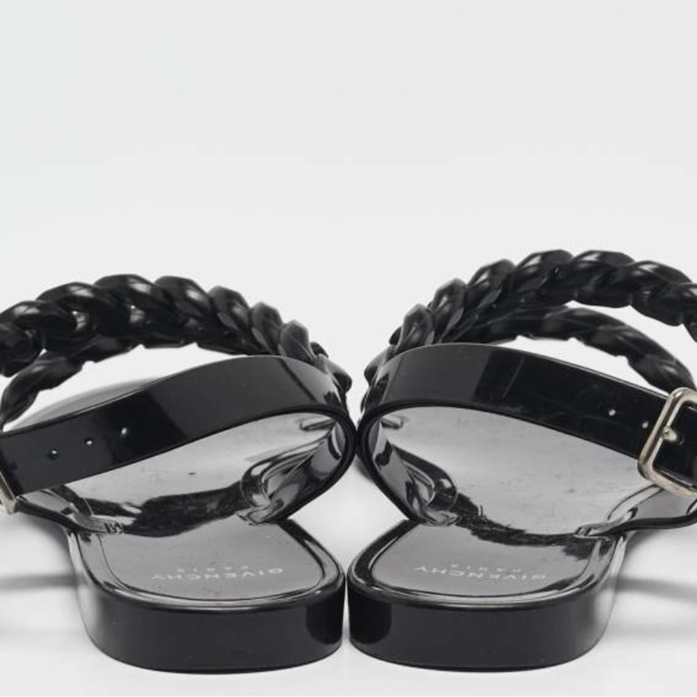 Givenchy Black Patent Chain Strap Sandals - Picture 3 of 6